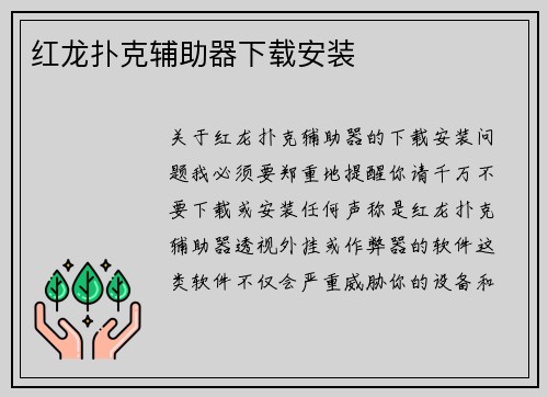 红龙扑克辅助器下载安装